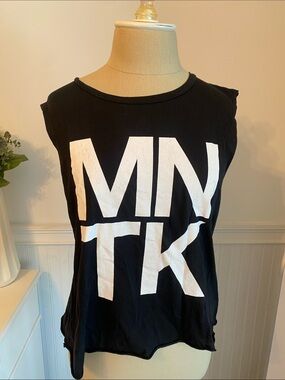 soulcycle Black Graphic Tank Top with White Letters